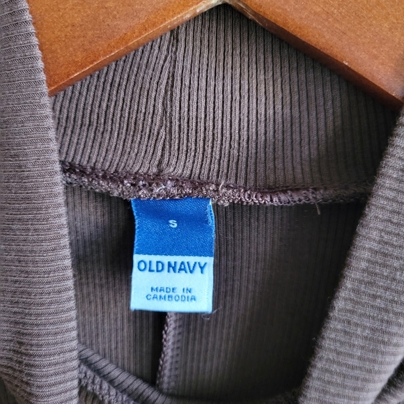 Beautiful! Old Navy Rib-Knit Mini Dress Long Sleeve Brown/Chocolate Size Small - Picture 3 of 4